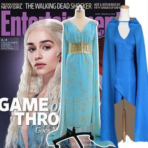 Game of Thrones Cosplay Daenerys Targaryen Costume Cloak Halloween Medium
